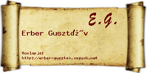 Erber Gusztáv névjegykártya